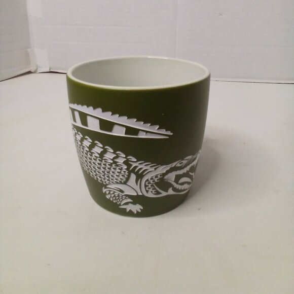 Silver Springs State Park Mug Etched Alligator 4" Green White Florida - Picture 1 of 10